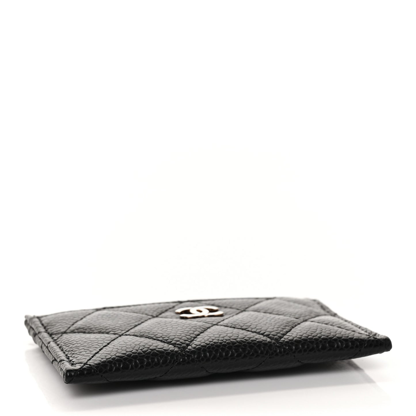 Caviar Quilted Card Holder Black