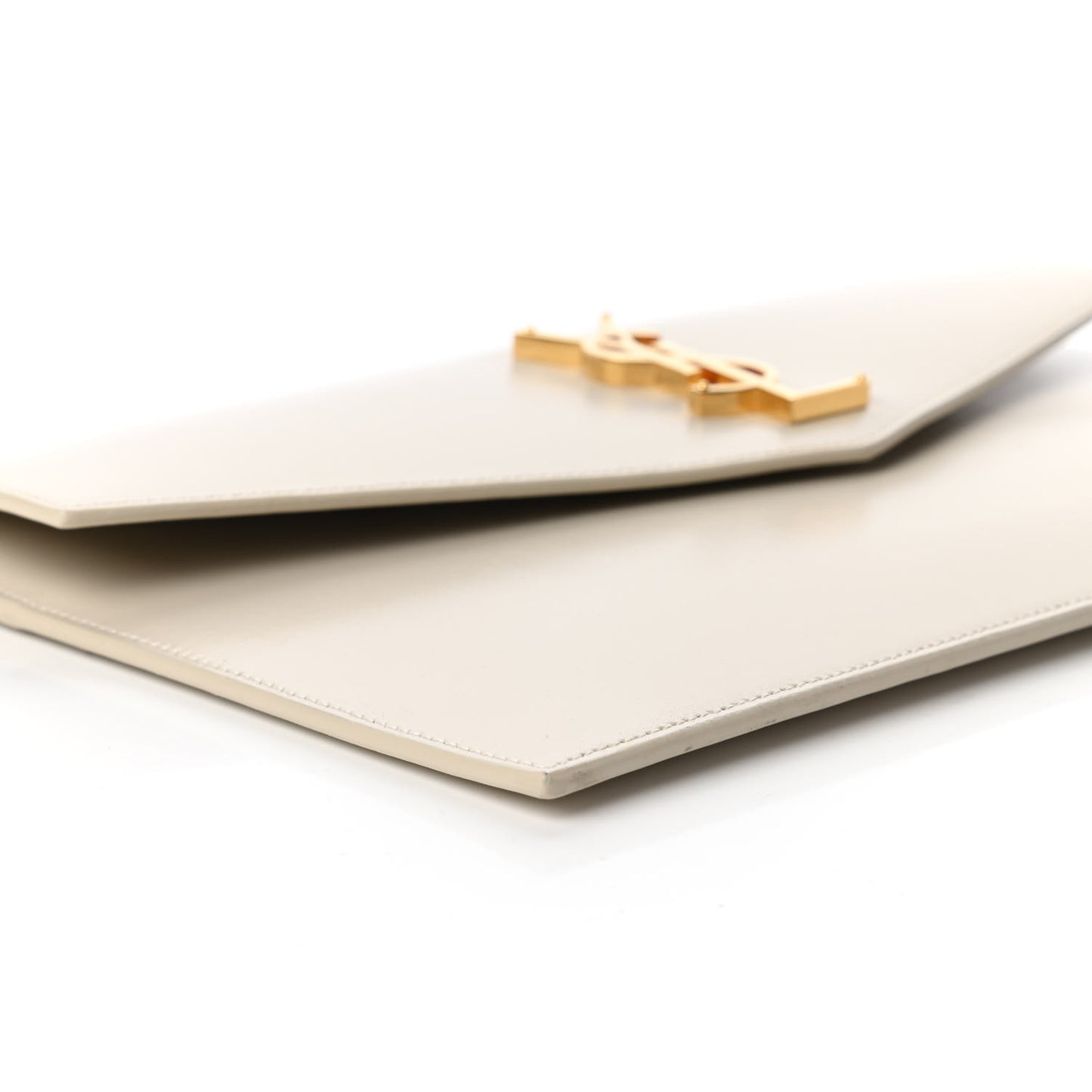 Smooth Shiny Calfskin Uptown Pouch Crema Soft