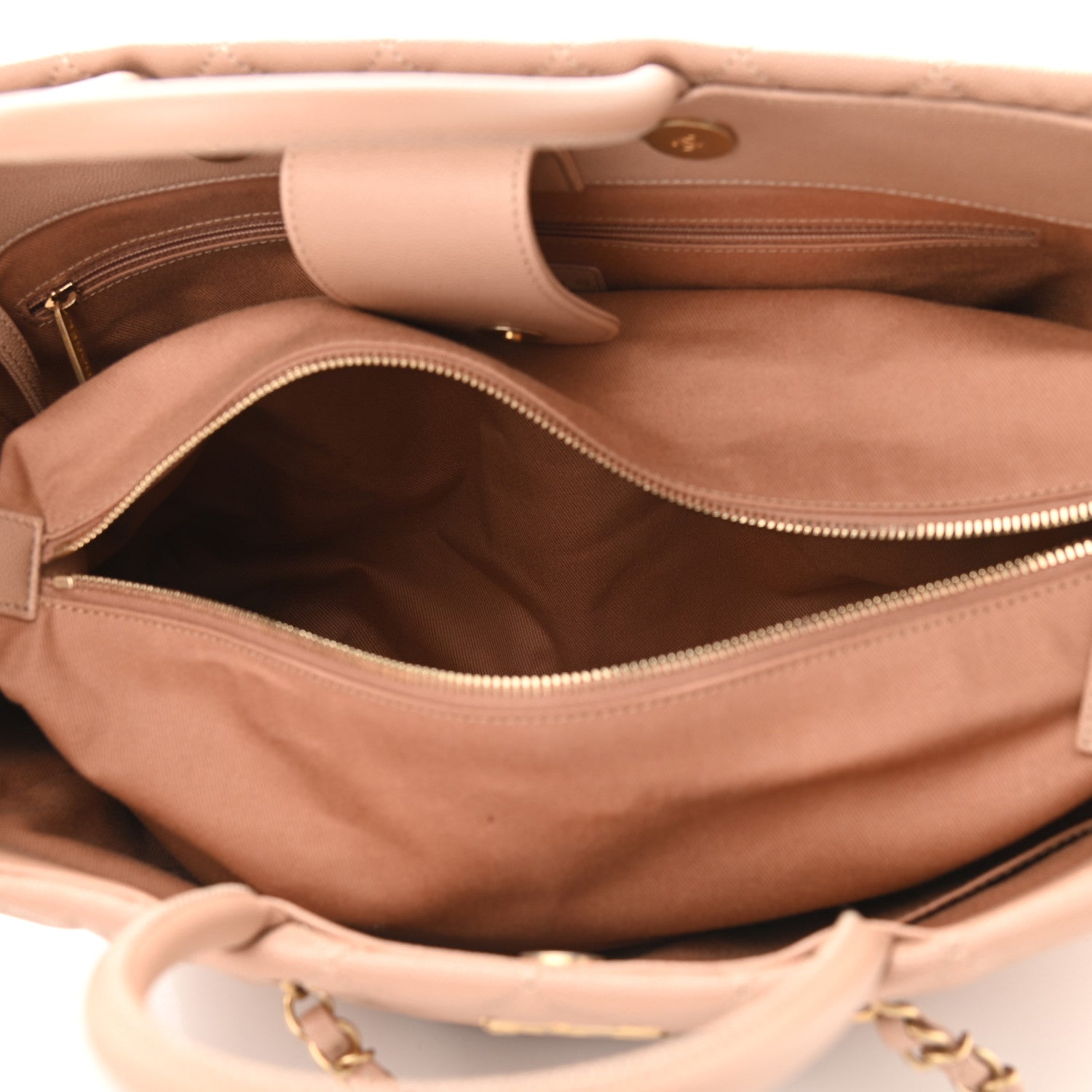 Chanel Caviar Quilted Large Coco Handle Shopping Tote Beige 6 of 12