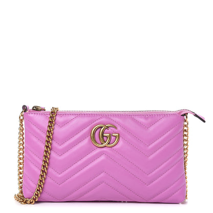 Gucci Calfskin Matelasse Mini GG Marmont Chain Bag Candy Mousse 1 of 11
