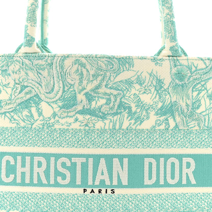 Christian Dior Canvas Embroidered Medium Dioriviera Toile De Jouy Book Tote Aquamarina 8 of 13