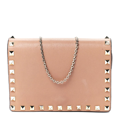 Valentino Garavani Vitello Rockstud Wallet on Chain Poudre 1 of 14