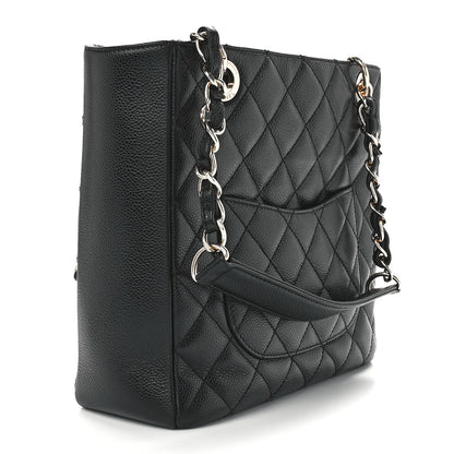 Chanel Caviar Quilted Petit Shopping Tote PST Black 3 of 11