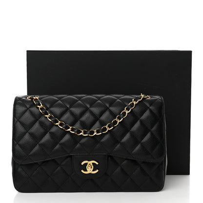 Chanel Caviar Quilted Jumbo Double Flap Black 13 of 13