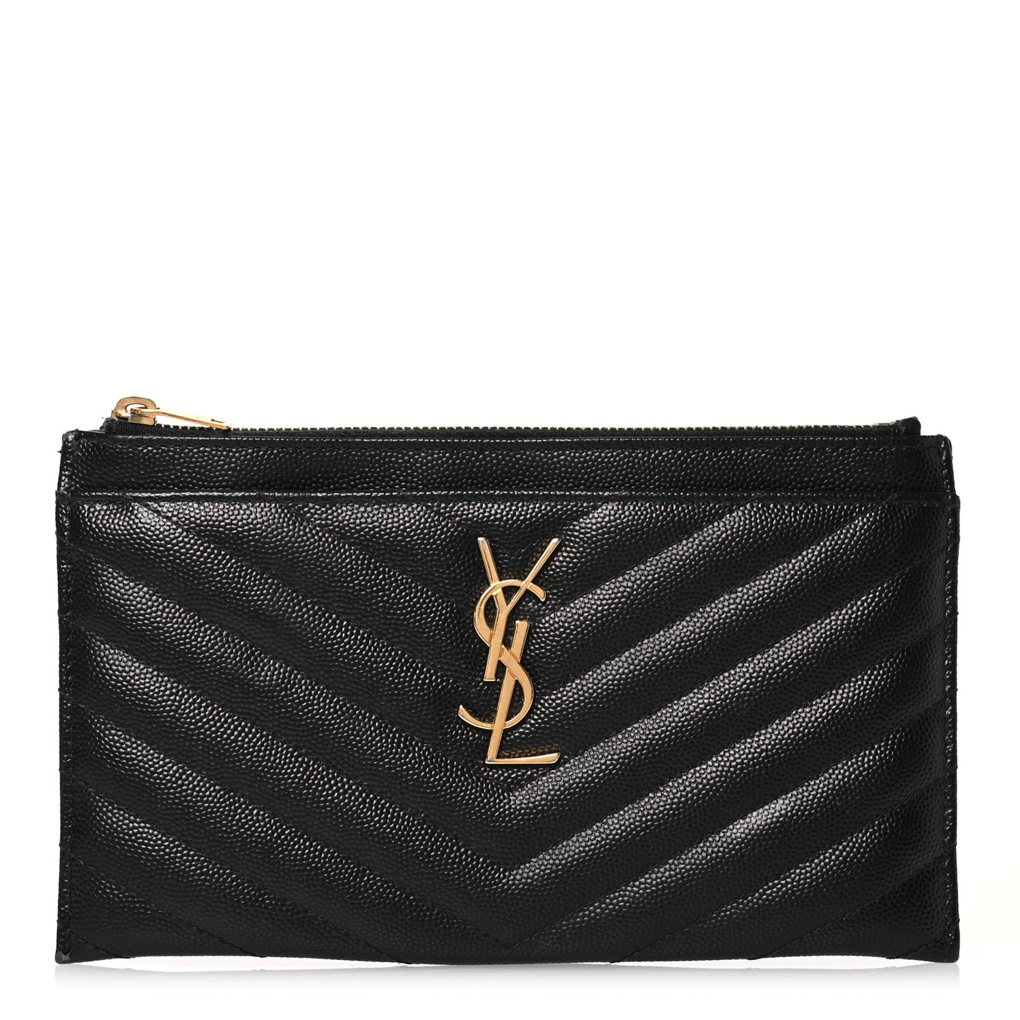 Grain De Poudre Chevron Monogram Bill Pouch Black