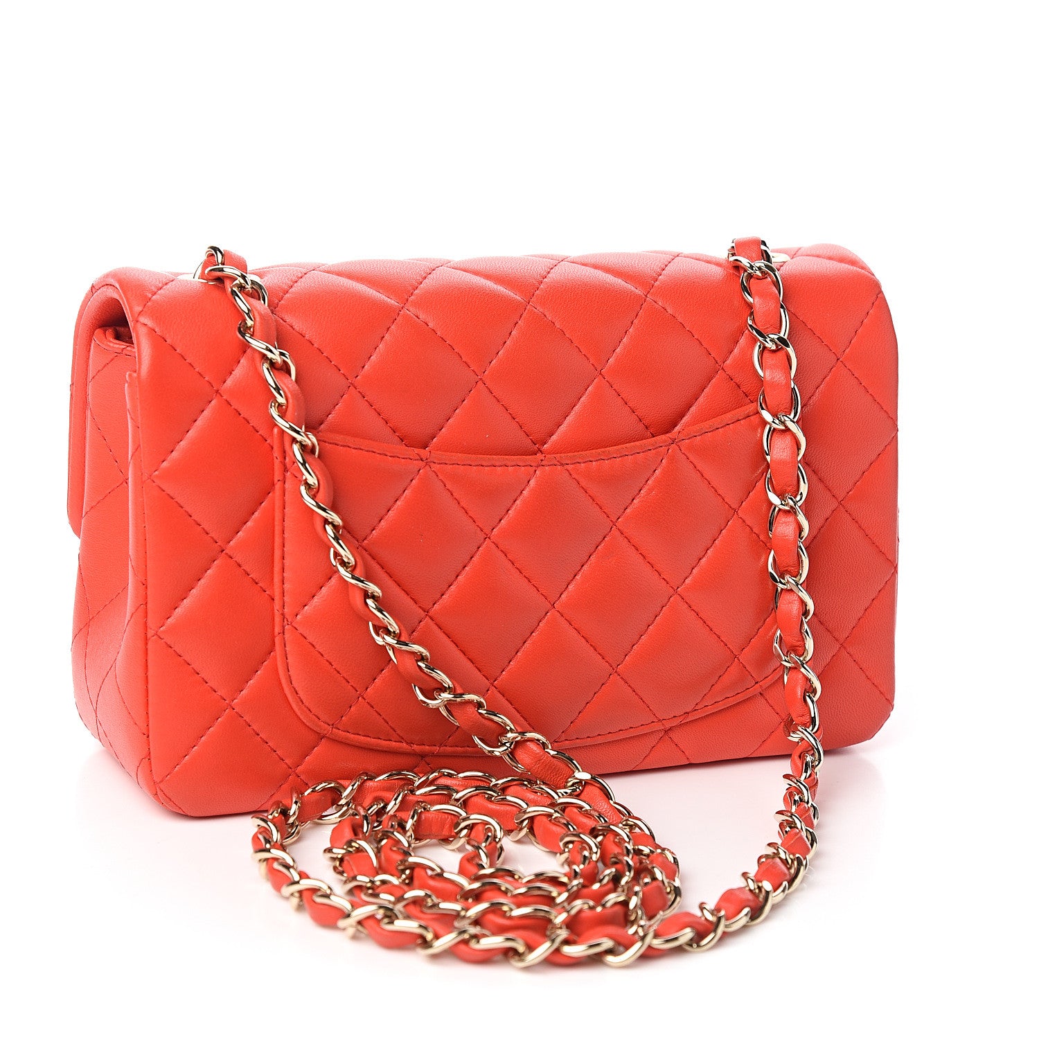 Chanel Lambskin Quilted Mini Rectangular Flap Red 2 of 10