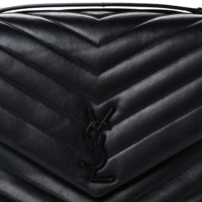 Saint Laurent Calfskin Y Quilted Monogram Monochrome Large Loulou Chain Satchel Black 9 of 11