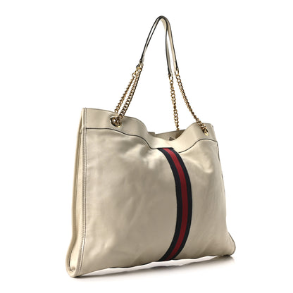 Gucci Calfskin Large Rajah Chain Tote White 4 of 11