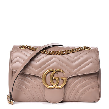 Gucci Calfskin Matelasse Medium GG Marmont Shoulder Bag Porcelain Rose 1 of 9