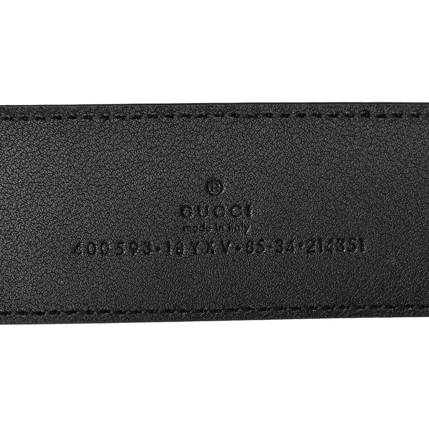 Azalea Calfskin Enamel Monochrome Double G 40mm Belt 85 34 Black