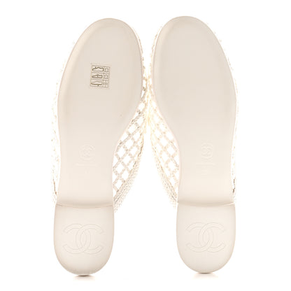 Chanel Braided Lambskin Mule Sandals 39 White 6 of 12