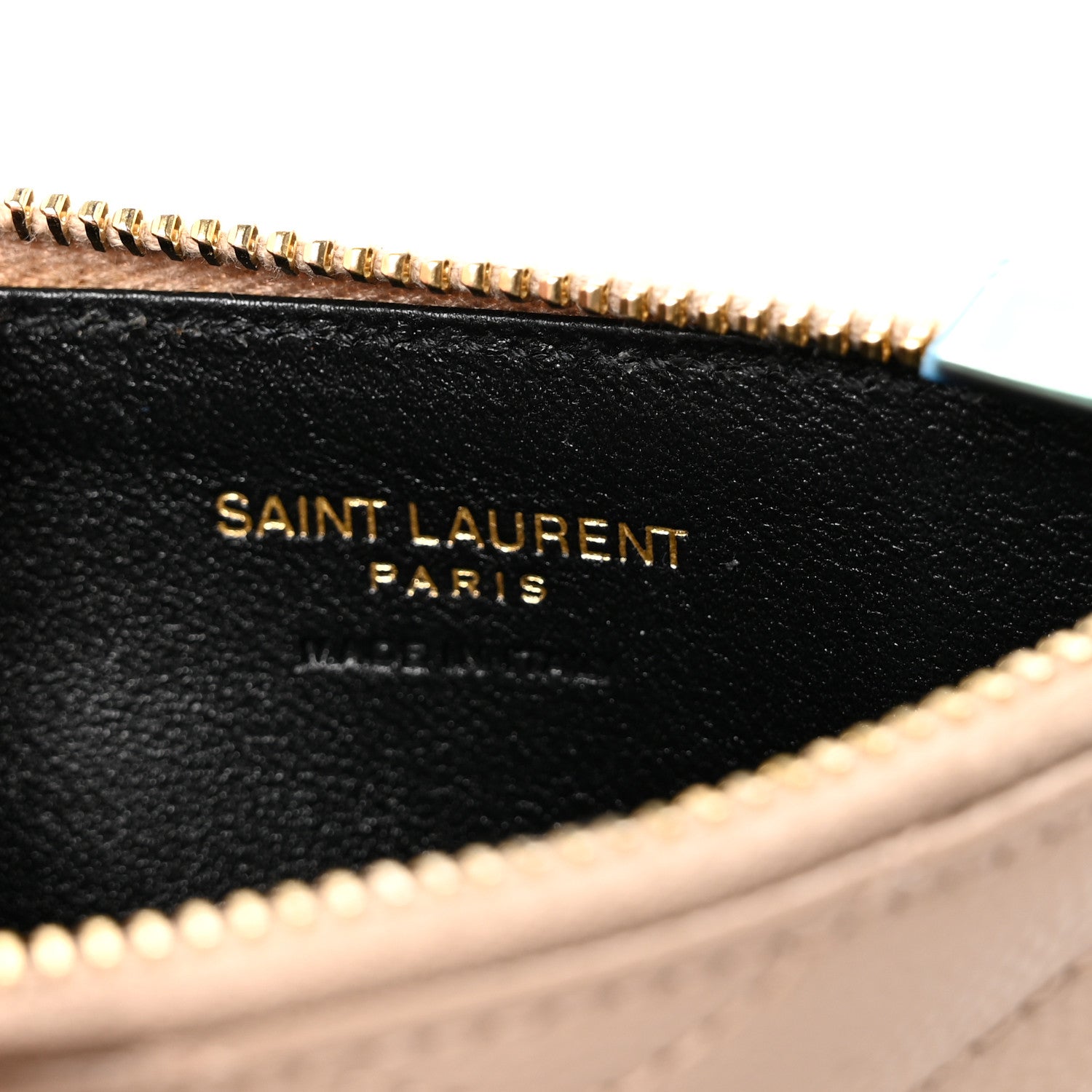 Saint Laurent Monogram Grain de Poudre 5 Fragments Zip Pouch Card Holder Dark Beige 6 of 7