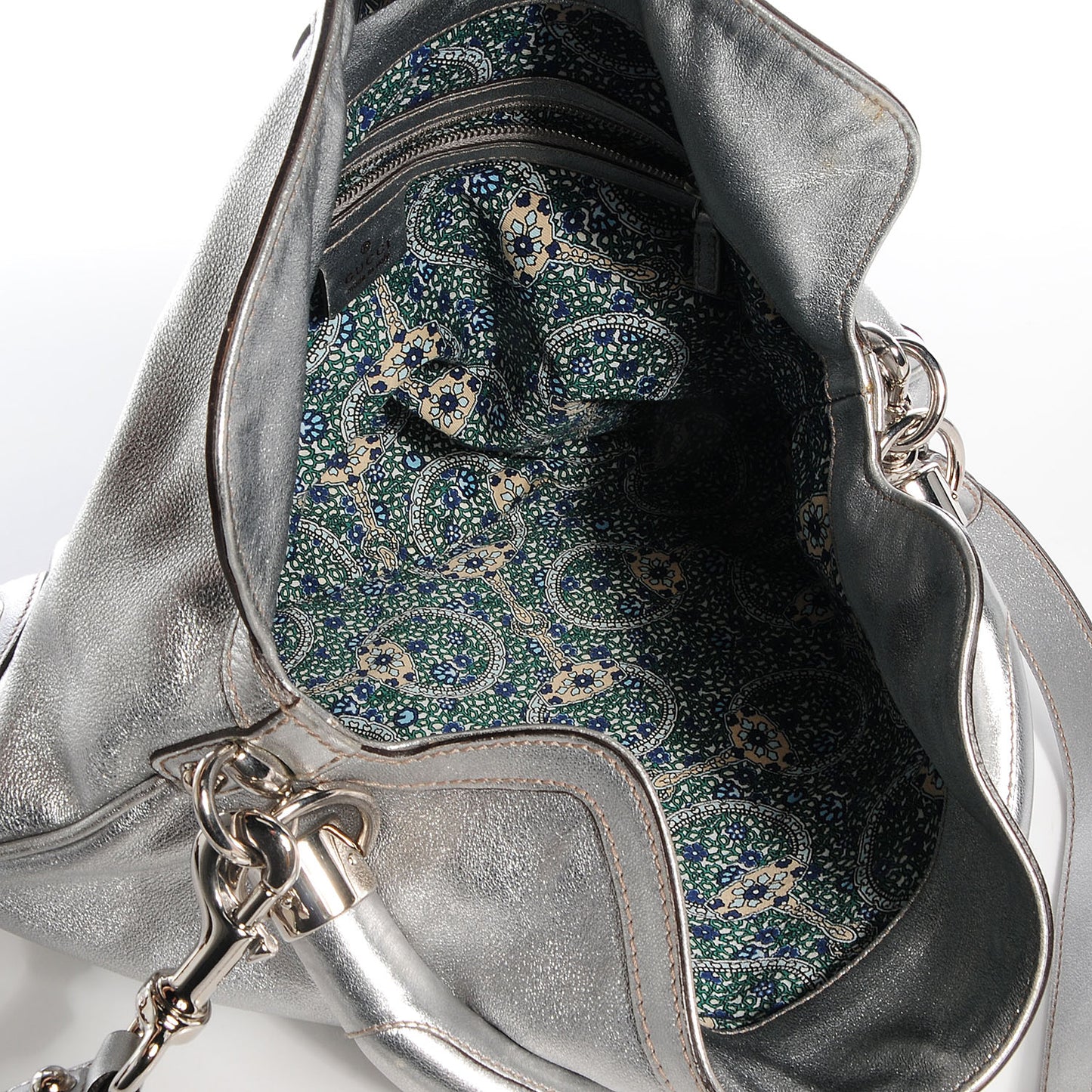 Leather Medium Indy Top Handle Hobo Silver
