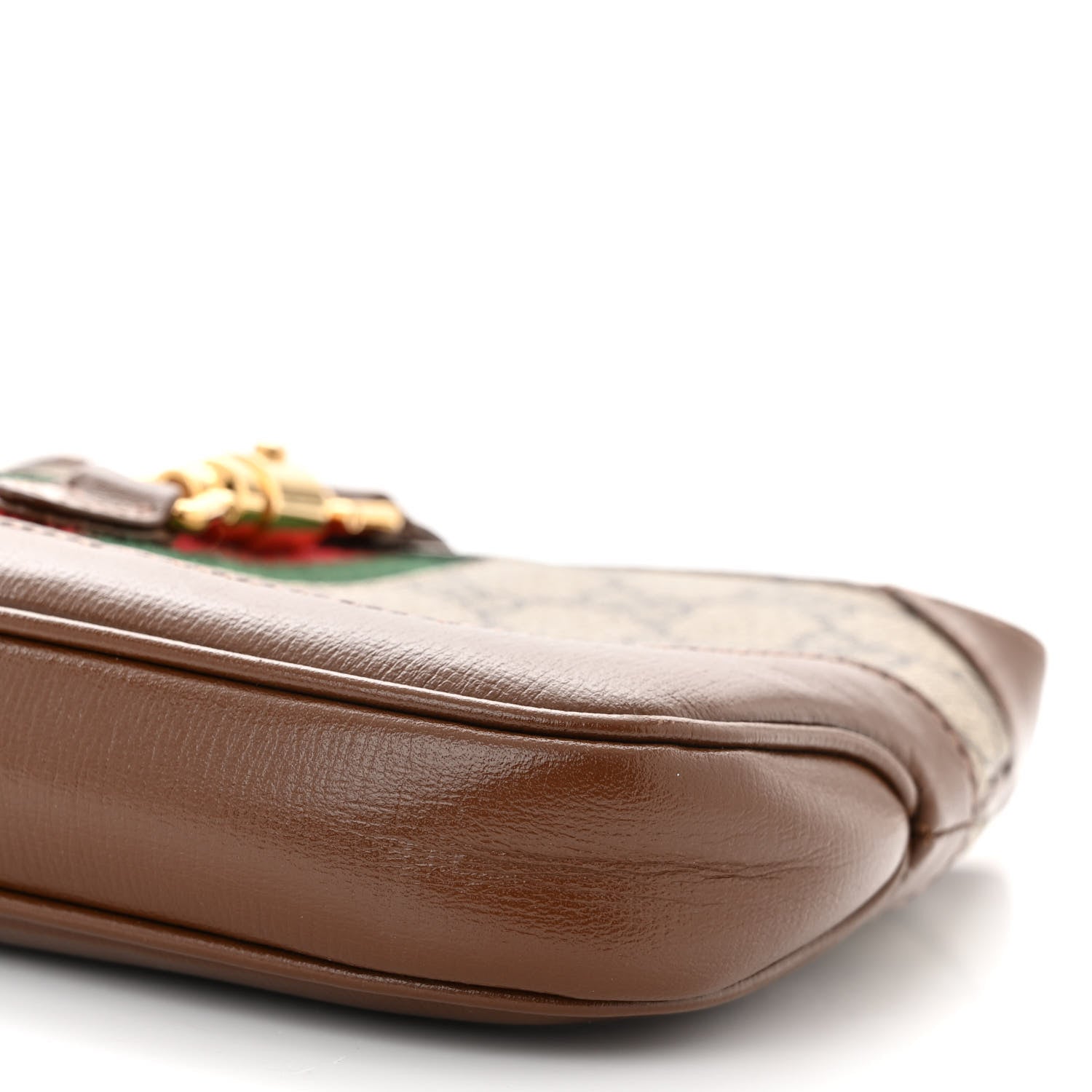 Gucci GG Supreme Monogram Azalea Calfskin Web Mini Jackie 1961 Hobo Beige Ebony Brown Sugar 10 of 10