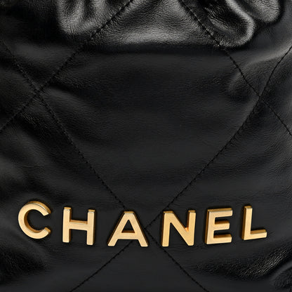 Chanel Shiny Calfskin Quilted Mini Chanel 22 Black 8 of 10