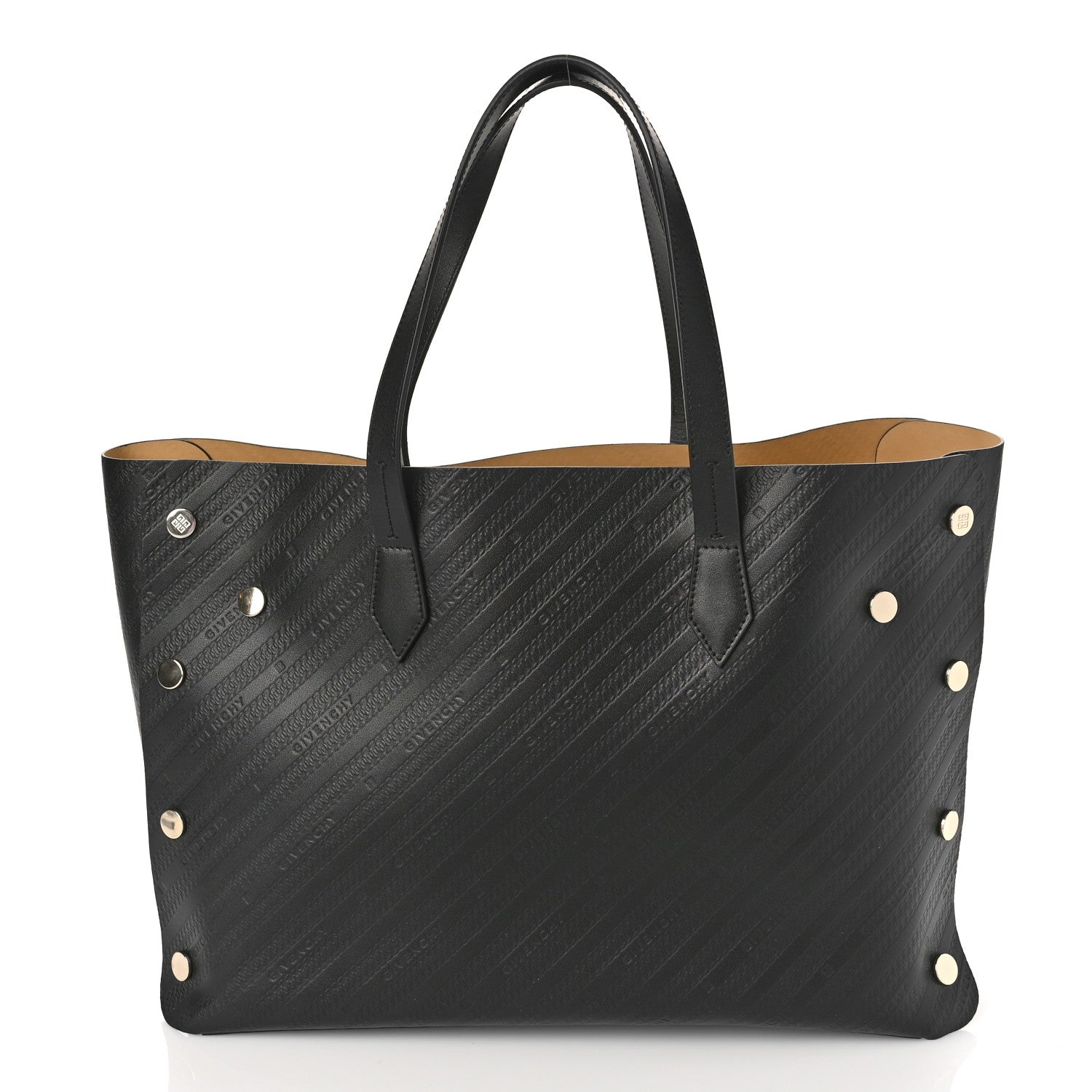 Givenchy Calfskin Chain Embossed Medium Bond Shopper Tote Black 3 of 8