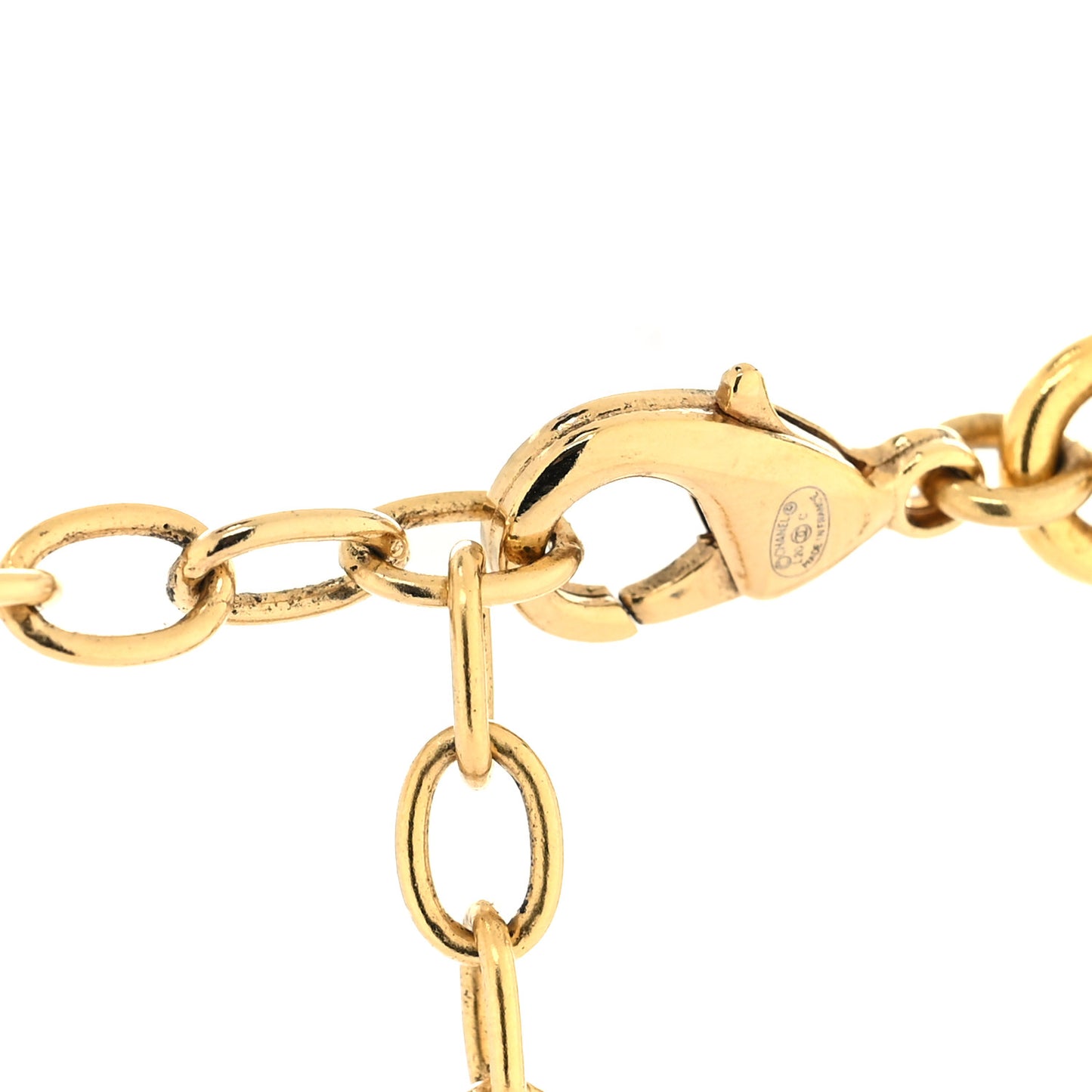 Metal Natural Stones CC Necklace Gold