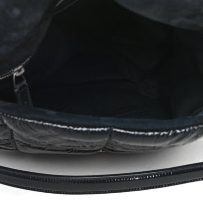 Saint Laurent Patent Lambskin Quilted Medium Loulou Puffer Monogram Chain Satchel Black 4 of 4