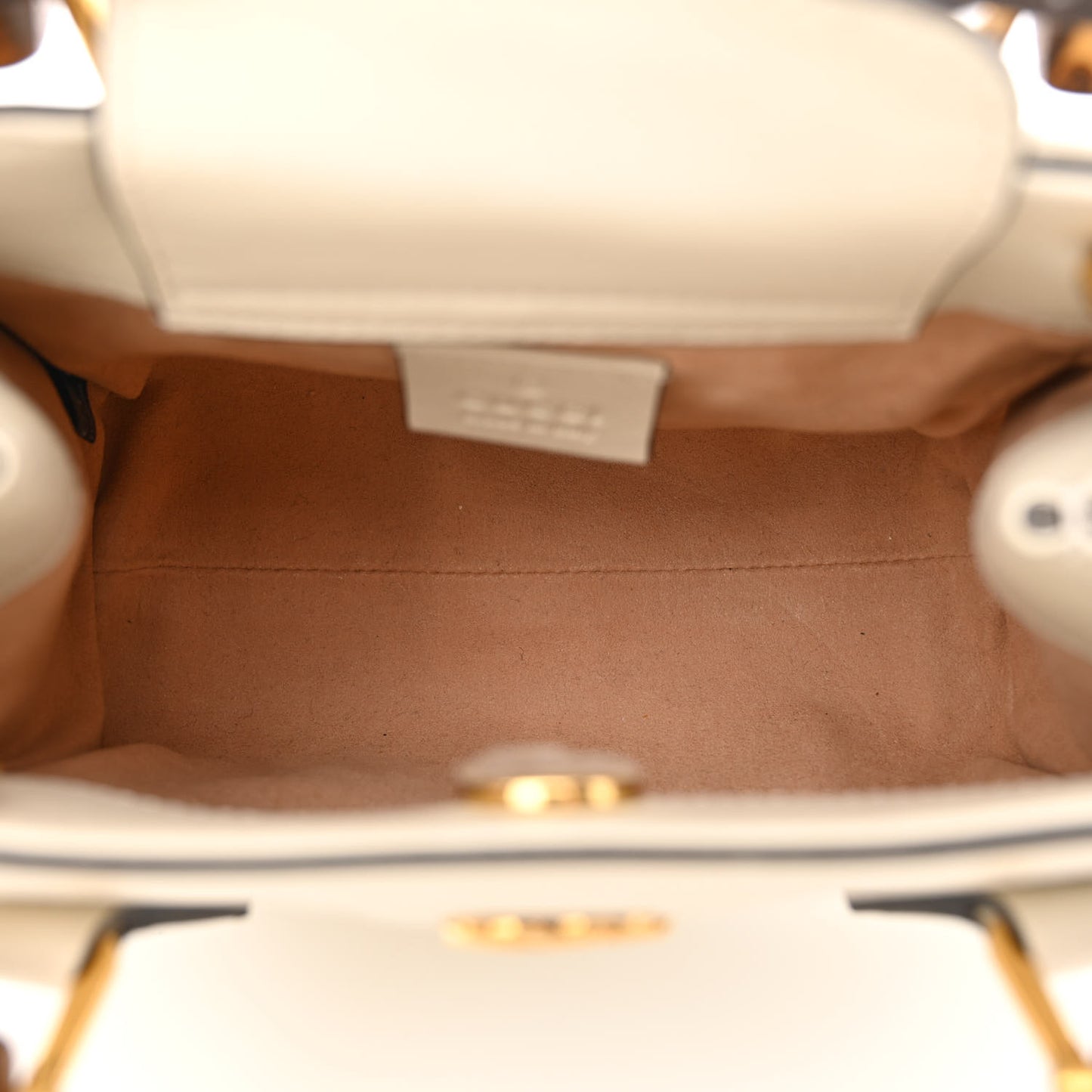 Wonka Grain Calfskin Mini Diana Tote Bag Mystic White
