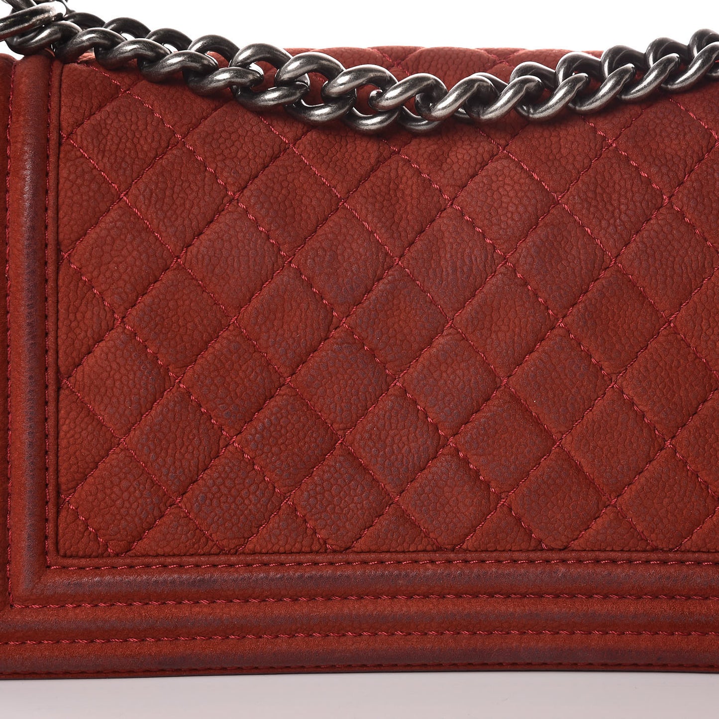 Iridescent Caviar Quilted Medium Boy Flap Red