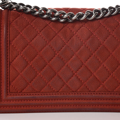 Chanel Iridescent Caviar Quilted Medium Boy Flap Red 15 of 18