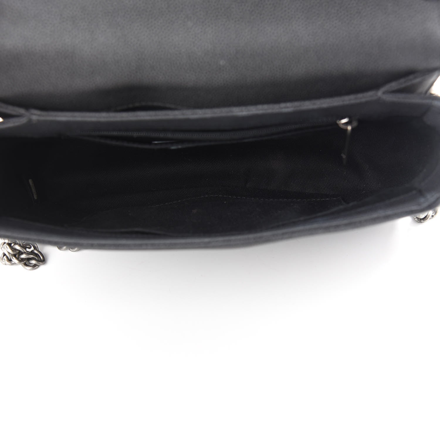 Chanel Washed Caviar Quilted Small Square Turn Around Ligne Flap Dark Grey 5 of 9