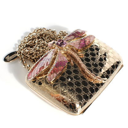 Gucci Metal Guccissima Dragonfly Minaudiere Clutch Gold 6 of 11