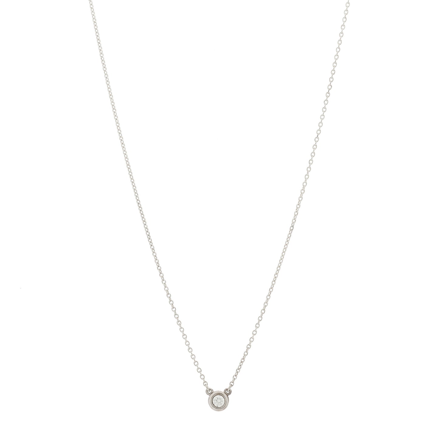 Sterling Silver Diamond .10ct Elsa Peretti Diamonds by the Yard Pendant Necklace