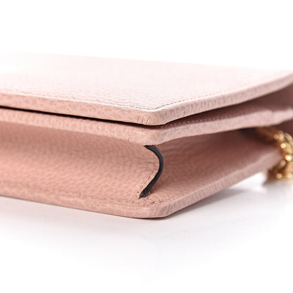 Gucci Dollar Calfskin Mini GG Marmont Chain Wallet Perfect Pink 9 of 10