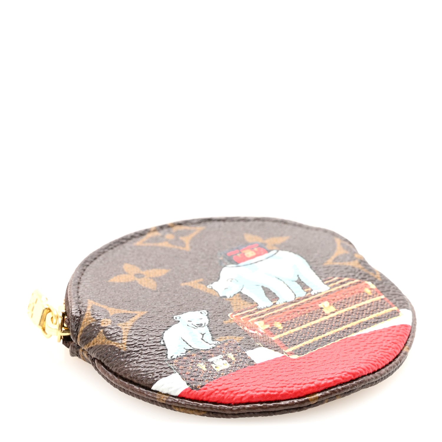 Louis Vuitton Monogram 2017 Christmas Animation Round Coin Purse 4 of 7