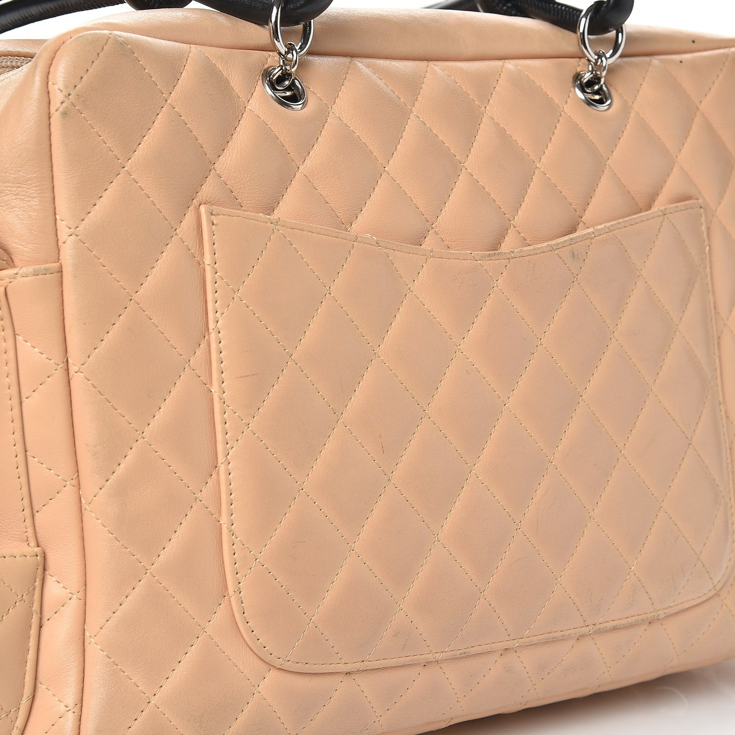 Chanel Calfskin Quilted Large Cambon Multipocket Reporter Beige Black 9 of 21