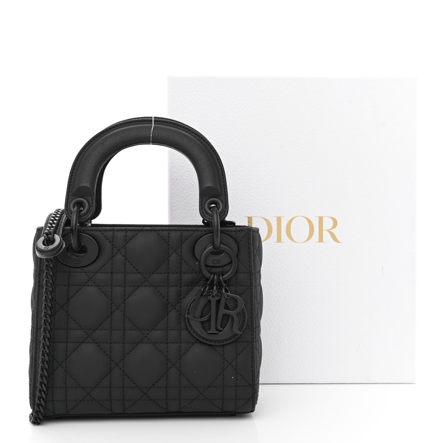 Christian Dior Ultra Matte Calfskin Cannage Mini Lady Dior Black 11 of 11