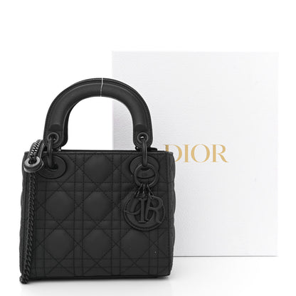 Christian Dior Ultra Matte Calfskin Cannage Mini Lady Dior Black 11 of 11