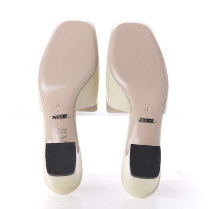 Gucci Malaga Kid Crystal Square G Madelyn Mules 37 Vintage White 5 of 9