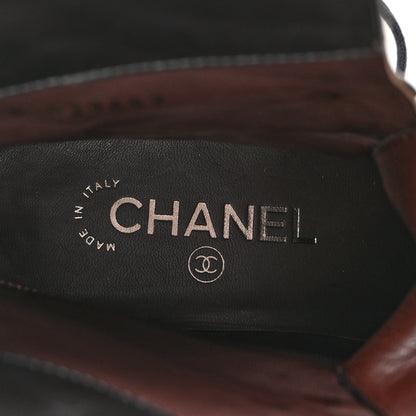 Chanel Calfskin Quilted Chain Around Combat Boots 39.5 Dark Brown 7 of 11