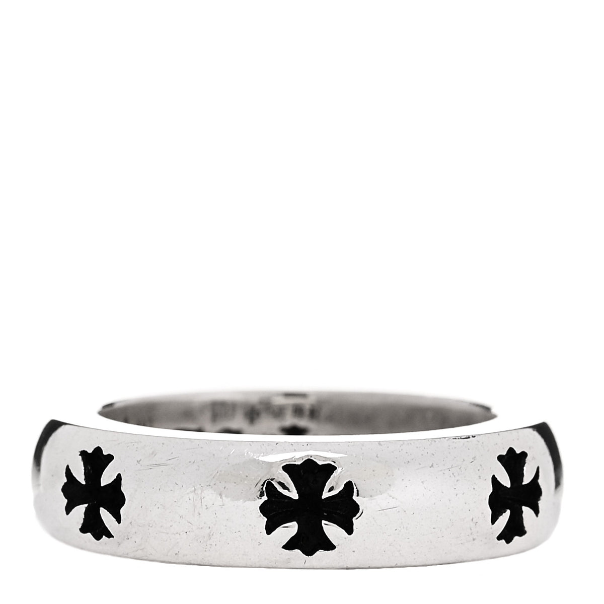 Chrome Hearts Sterling Silver Negative CH Plus Ring 49 5 1 of 5