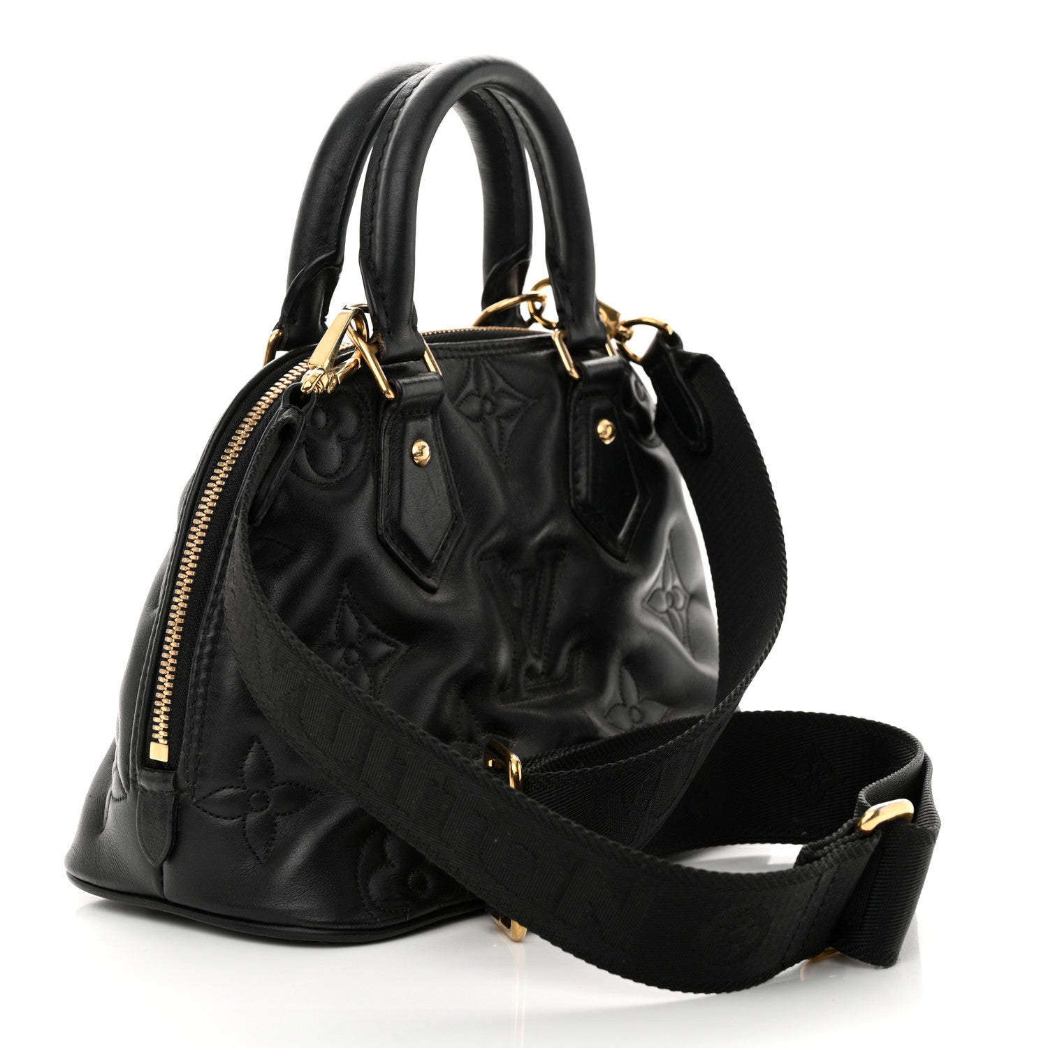 Louis Vuitton Calfskin Bubblegram Alma BB Black 3 of 13