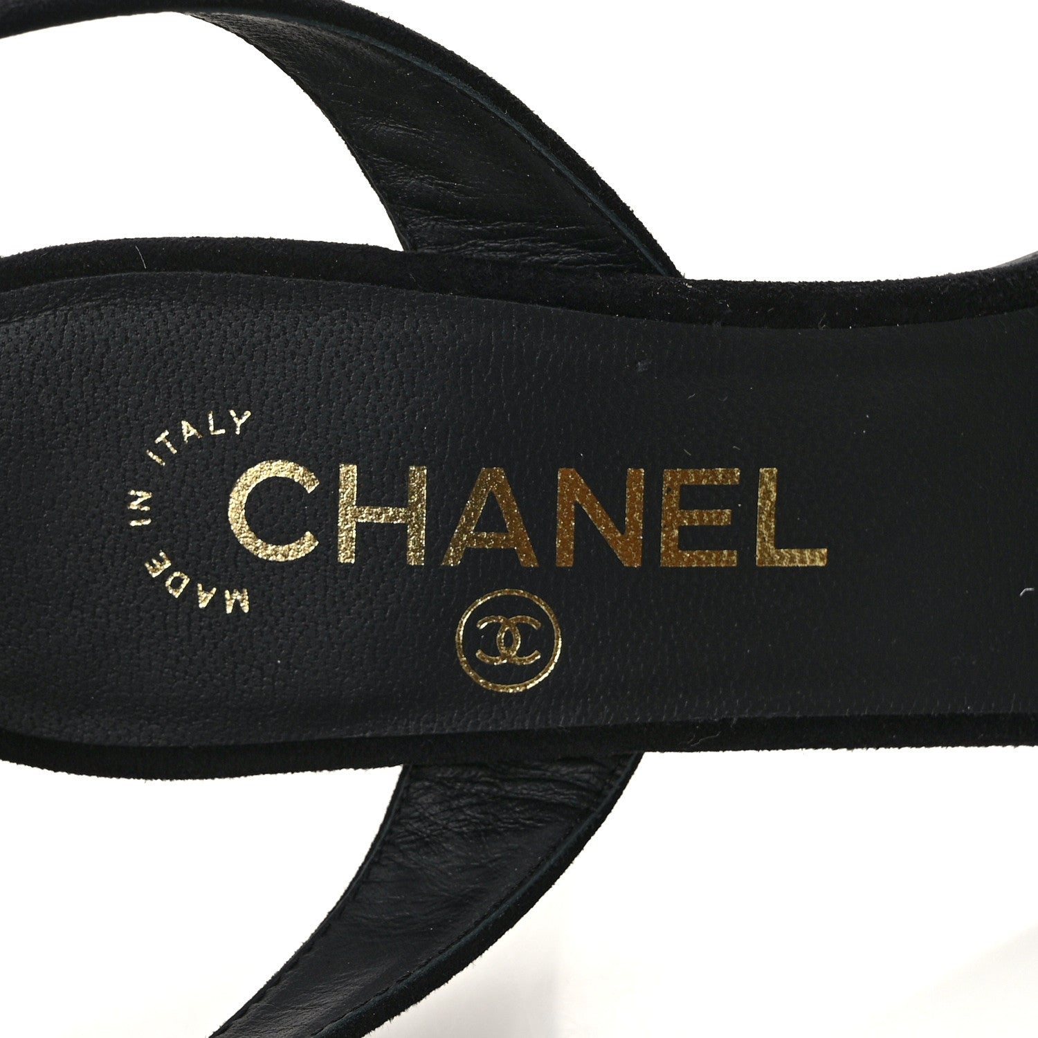 Chanel Suede Kidskin Chain Sandals 36.5 Black 7 of 8