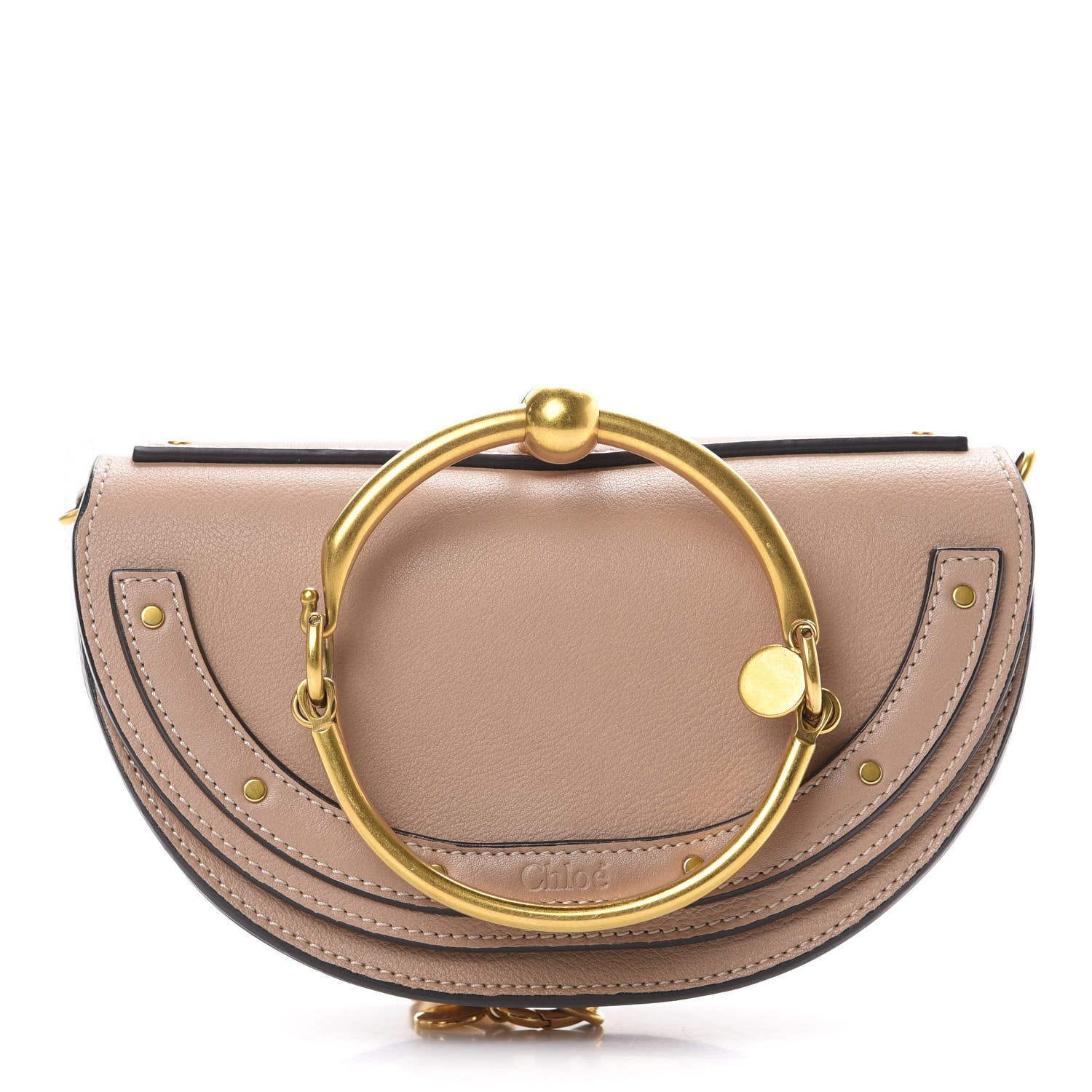 Chloe Calfskin Small Nile Bracelet Minaudiere Bag Biscotti Beige 1 of 14