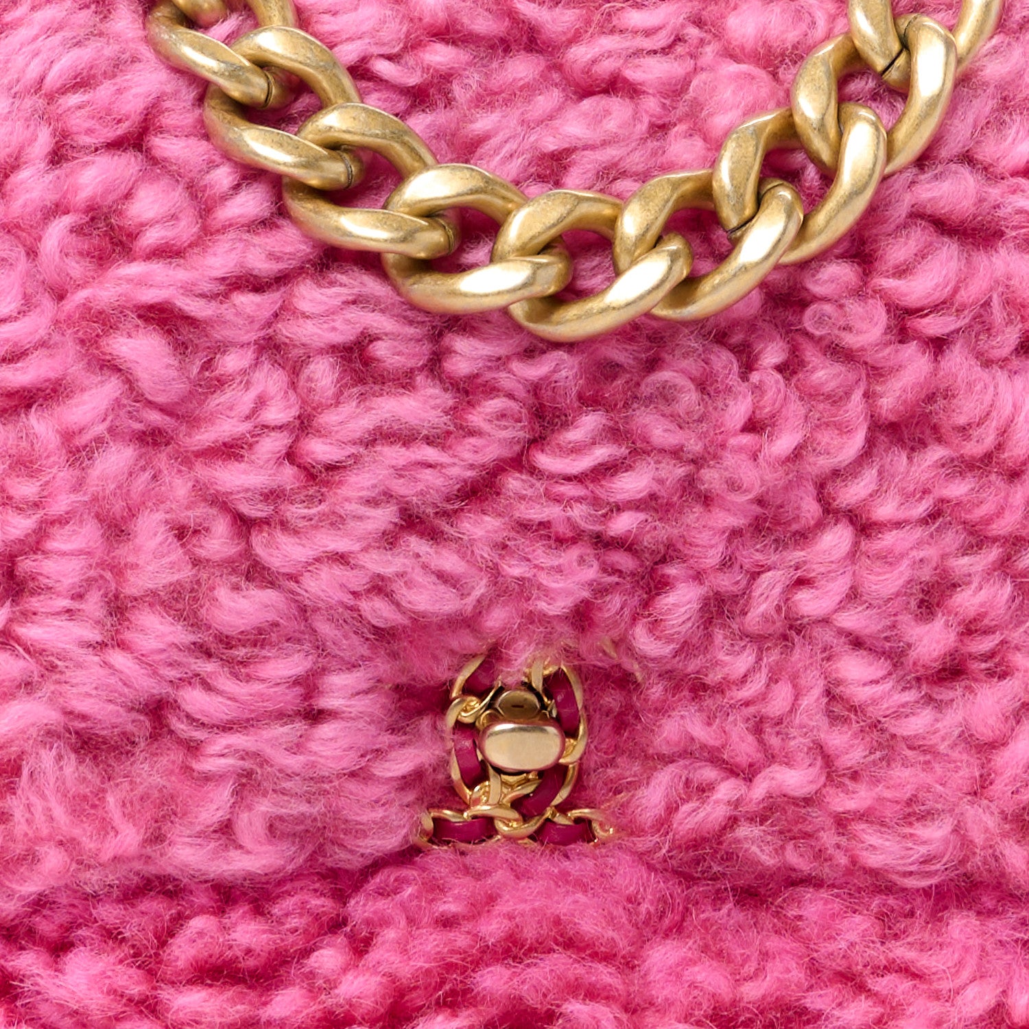 Chanel Shearling Sheepskin Medium Chanel 19 Flap Pink 8 of 10