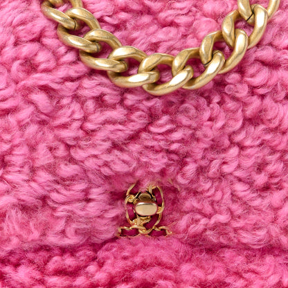 Chanel Shearling Sheepskin Medium Chanel 19 Flap Pink 8 of 10