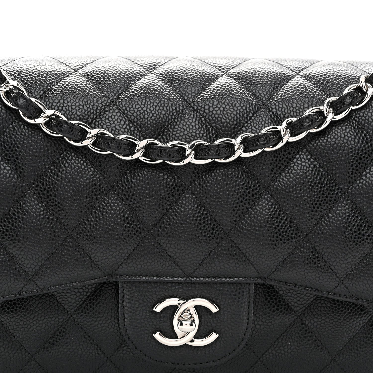 Chanel Caviar Quilted Jumbo Double Flap Black 8 of 10