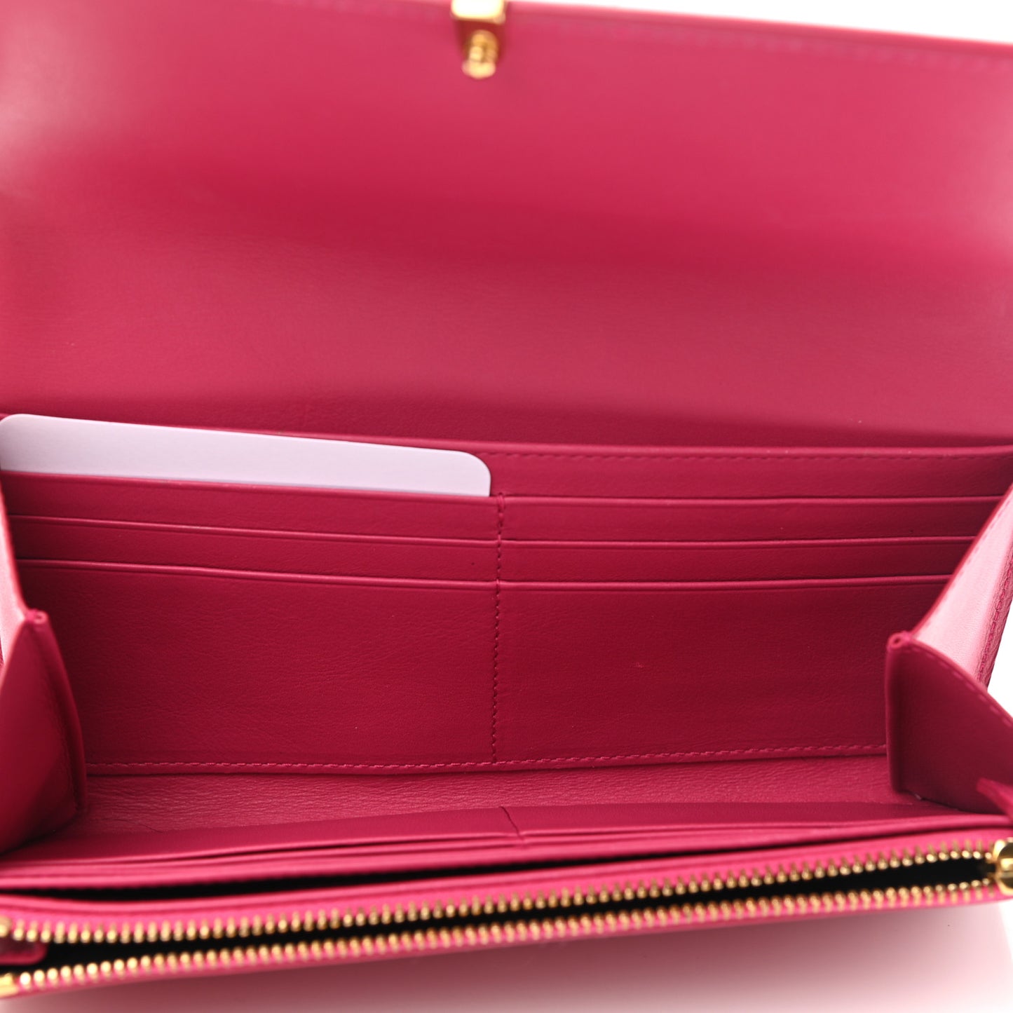 Calfskin Classic Y Ligne Wallet Fuchsia
