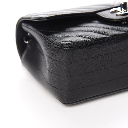 Chanel Caviar Chevron Quilted Mini Rectangular Flap Black 8 of 12