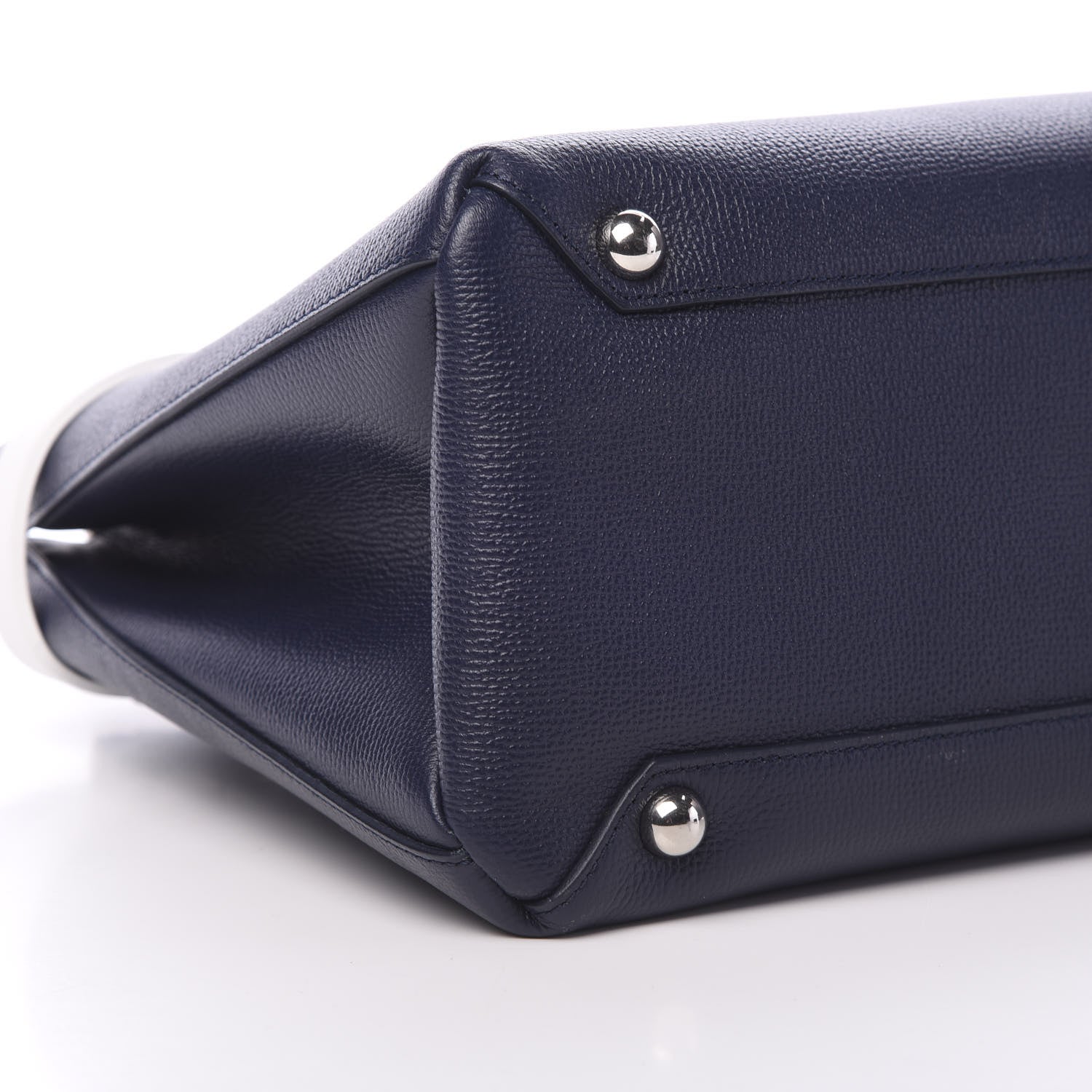 Burberry Derby Calfskin House Check Medium Bi-Color Banner Tote Regency Blue White 8 of 10