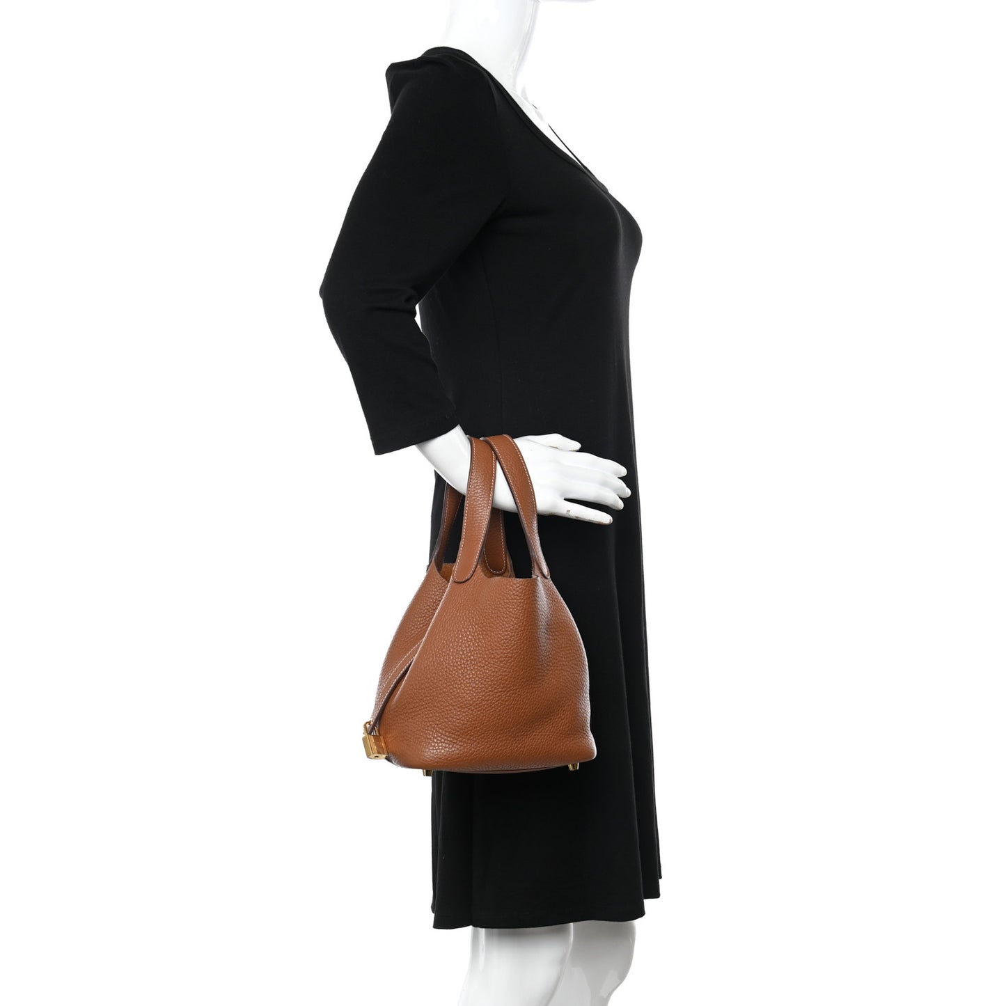 Taurillon Clemence Picotin Lock 18 PM Gold