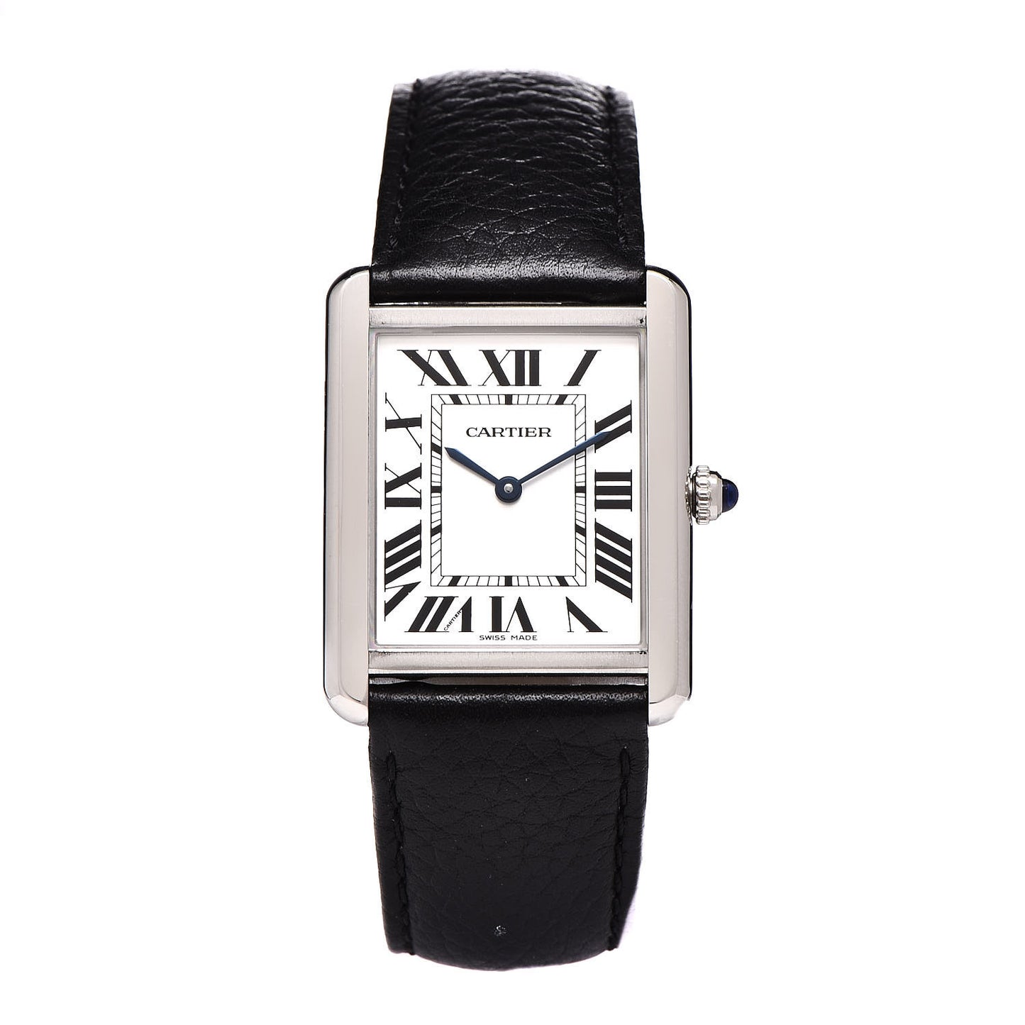 Stainless Steel Calfskin 27mm Tank Solo Quartz Watch