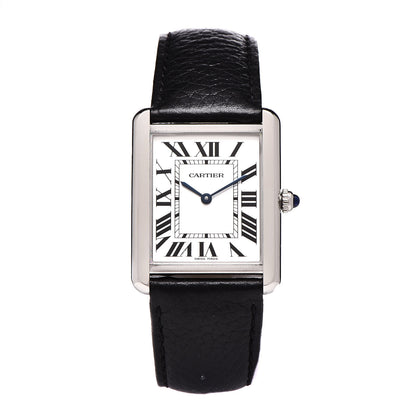 Cartier Stainless Steel Calfskin 27mm Tank Solo Quartz Watch 1 of 8