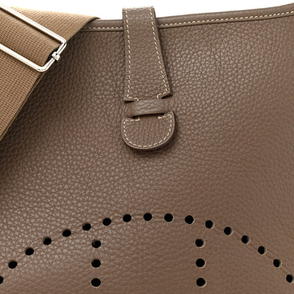 Hermes Taurillon Clemence Evelyne III GM Etoupe 8 of 18