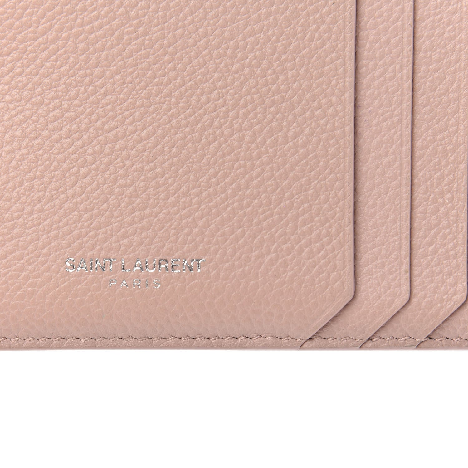 Saint Laurent Grained Calfskin 5 Fragments Zip Pouch Card Holder Pale Pink 5 of 7